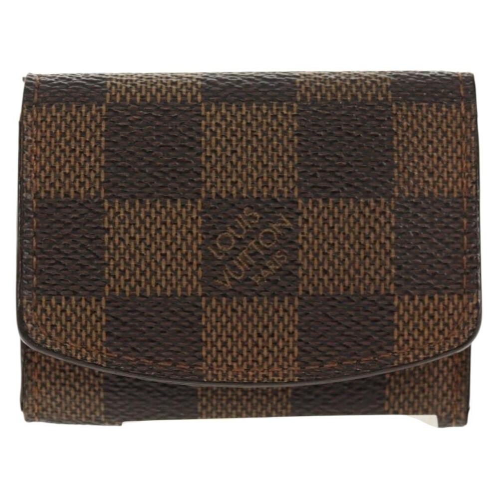 Louis Vuitton Damier Ebene Classic Car Bouton De Manchette Cuffs Ag925 Brown